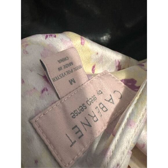 Great Condition Cabernet by Sleep Sense Pajama Set Sz medium PJs Pink Floral pol - Picture 4 of 8